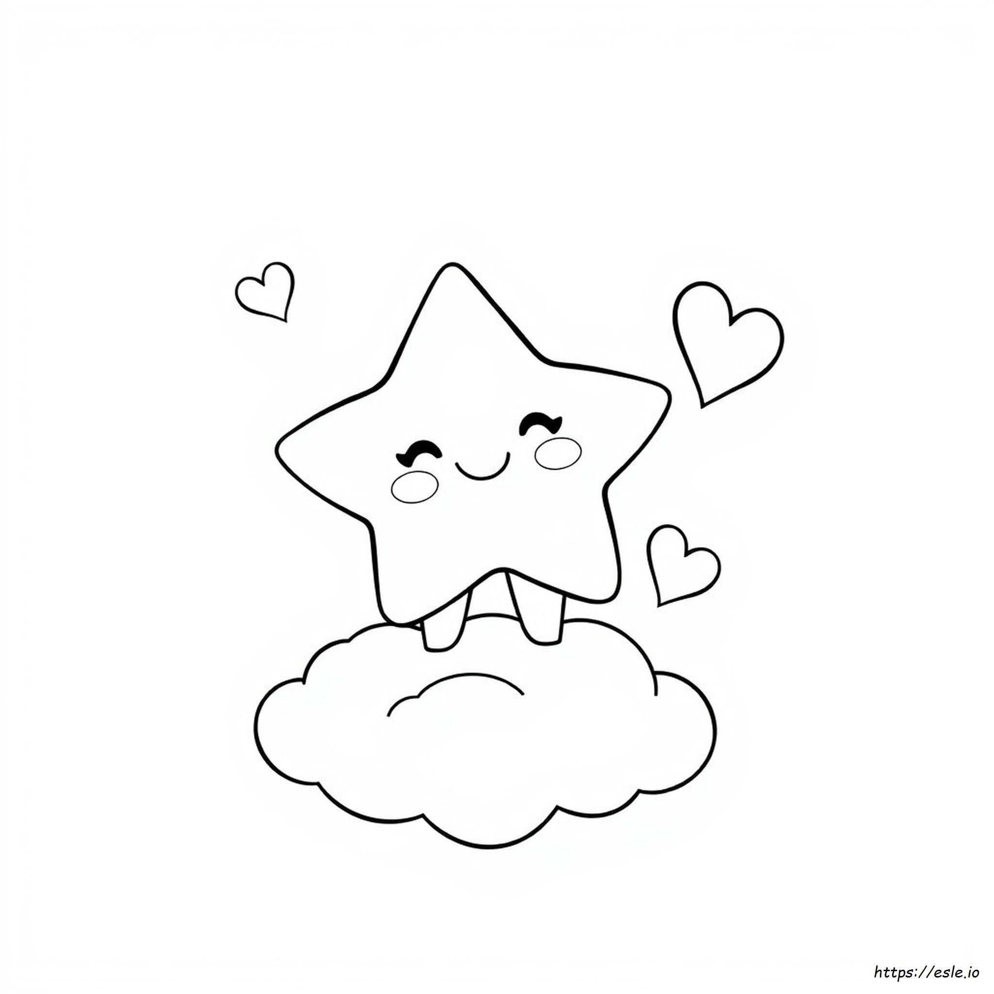 Coloring Cute Happy Star Clipart Black And White