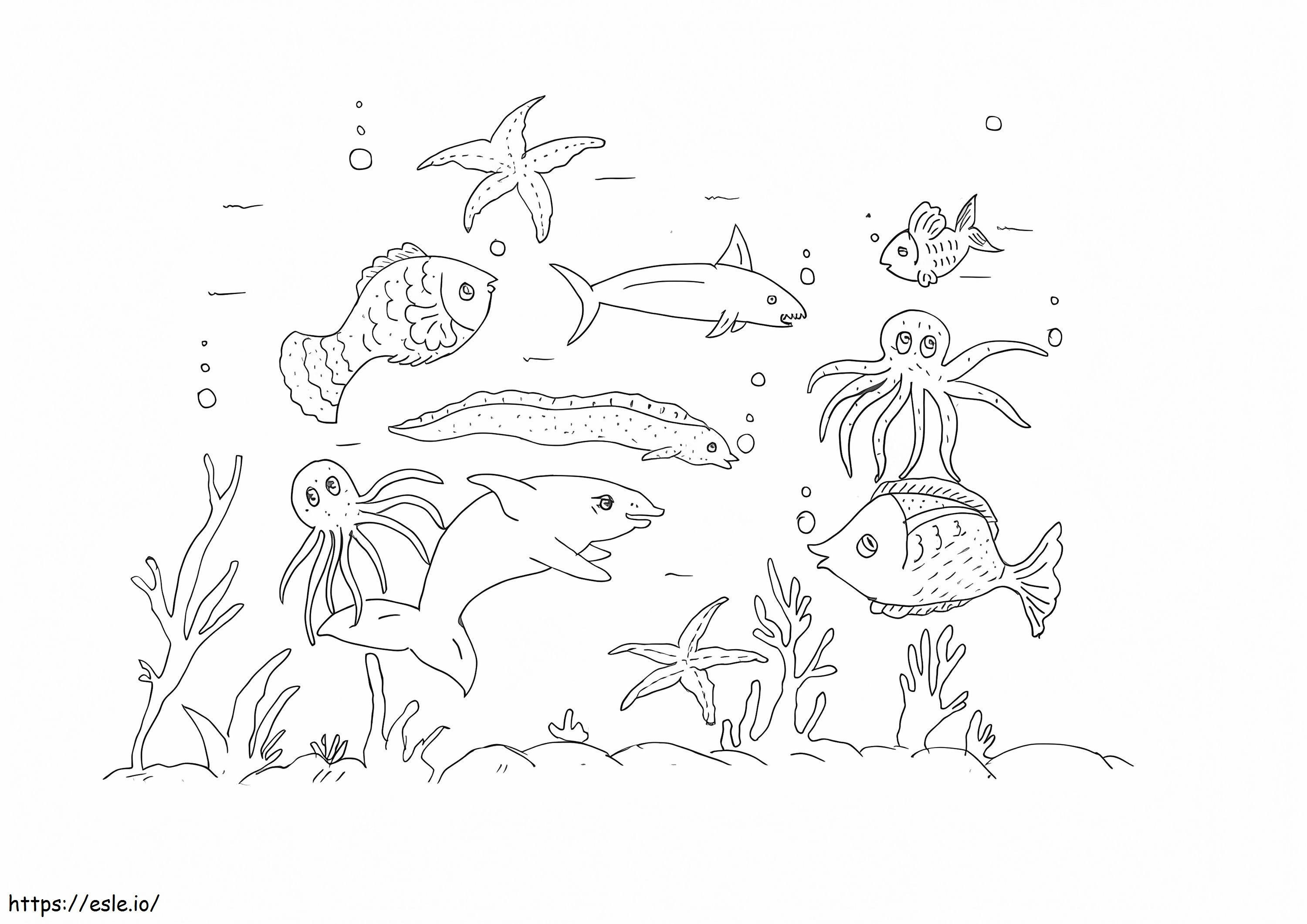Ocean Animals coloring page