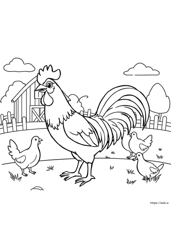 Gallo De Preescolar Para Colorear