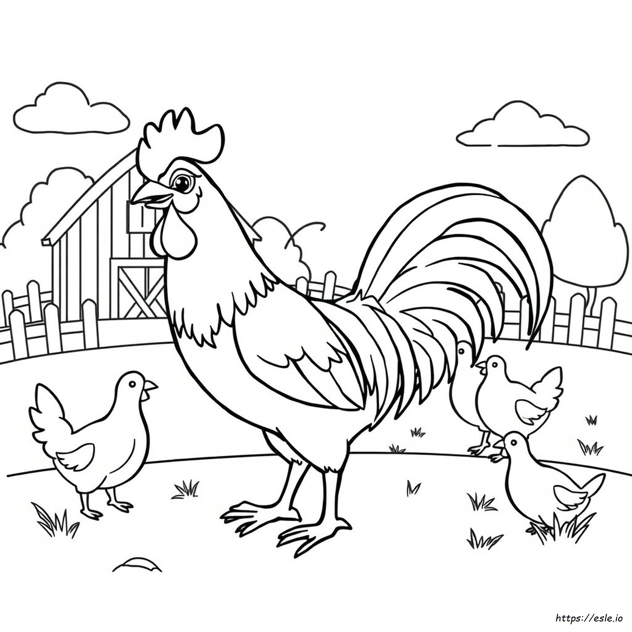 Gallo Da Colorare Per La Scuola Materna