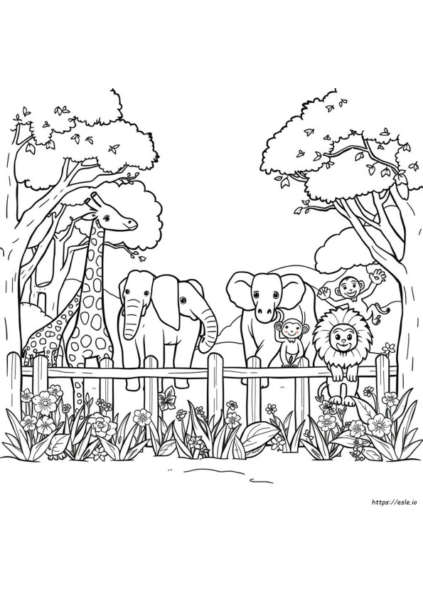 Grădină Zoologică De Colorat