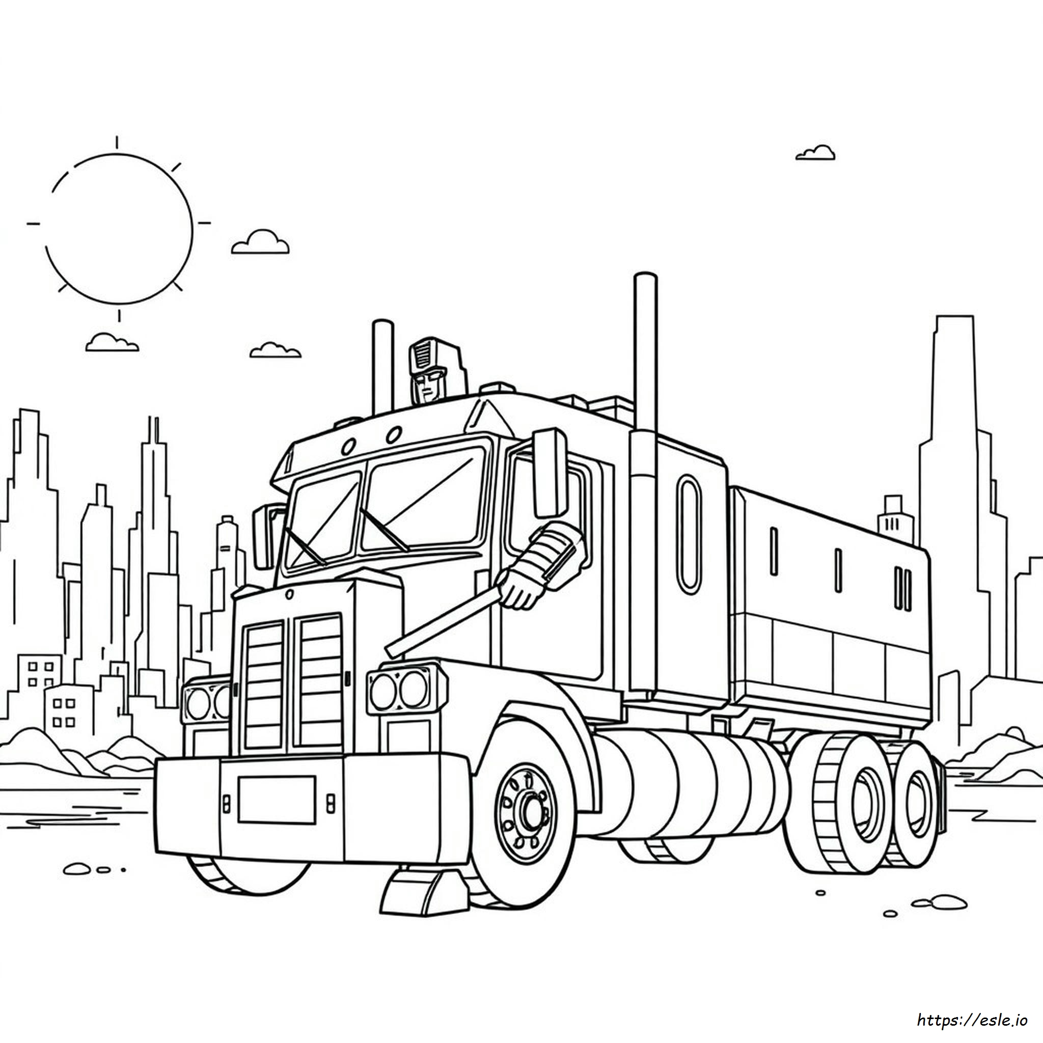 Optimus Prime Truck Transformers Coloring Pages