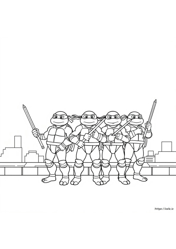 Ninja Turtles Halaman Mewarnai Dapat Dicetak Gratis