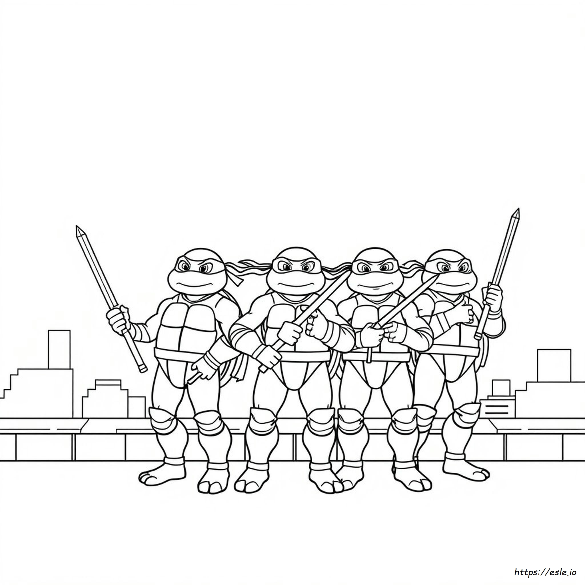 Páginas Para Colorear Gratis De Tortugas Ninja Para Imprimir