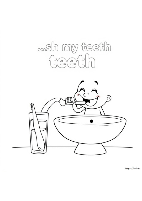 Brush My Teeth For Coloring