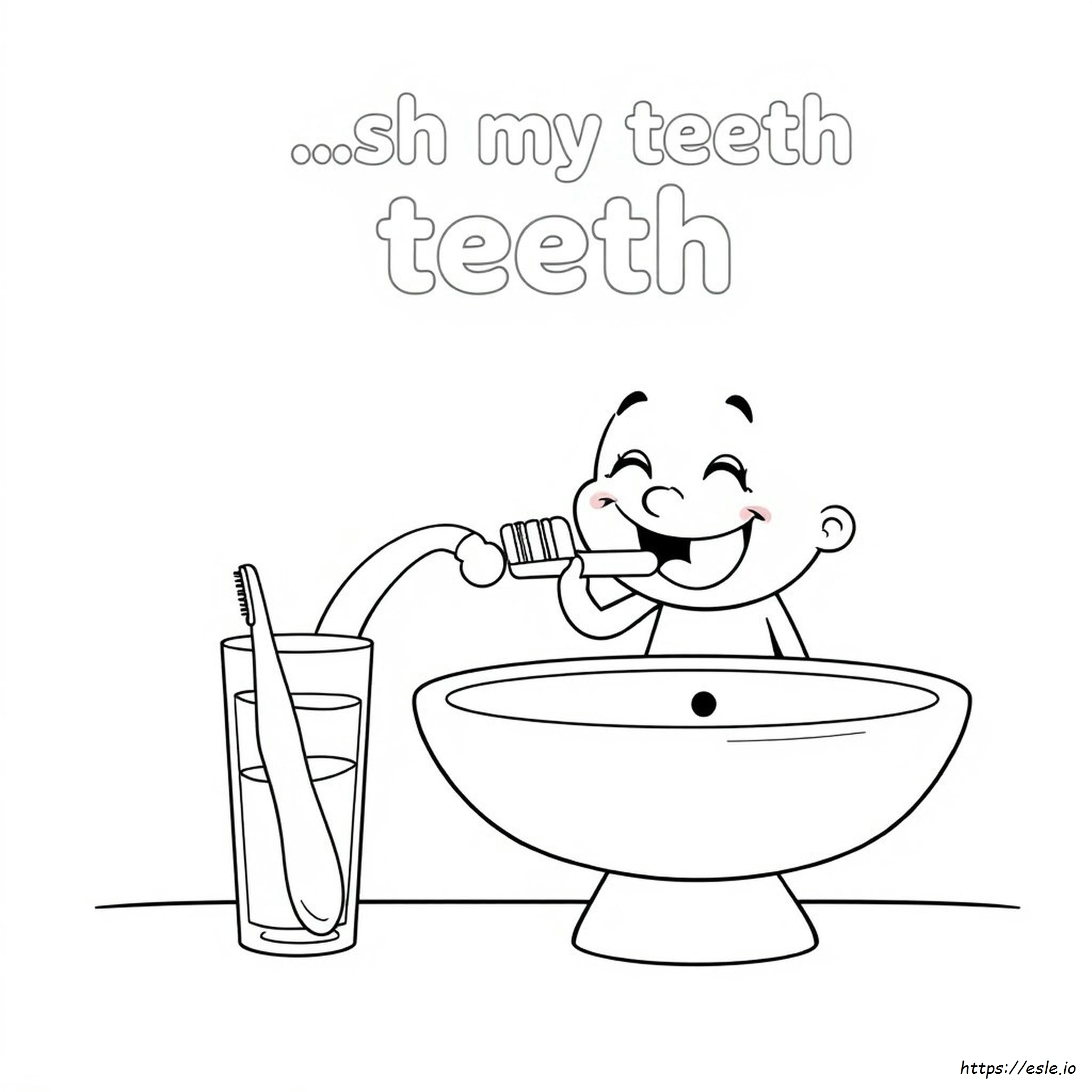 Brush My Teeth For Coloring