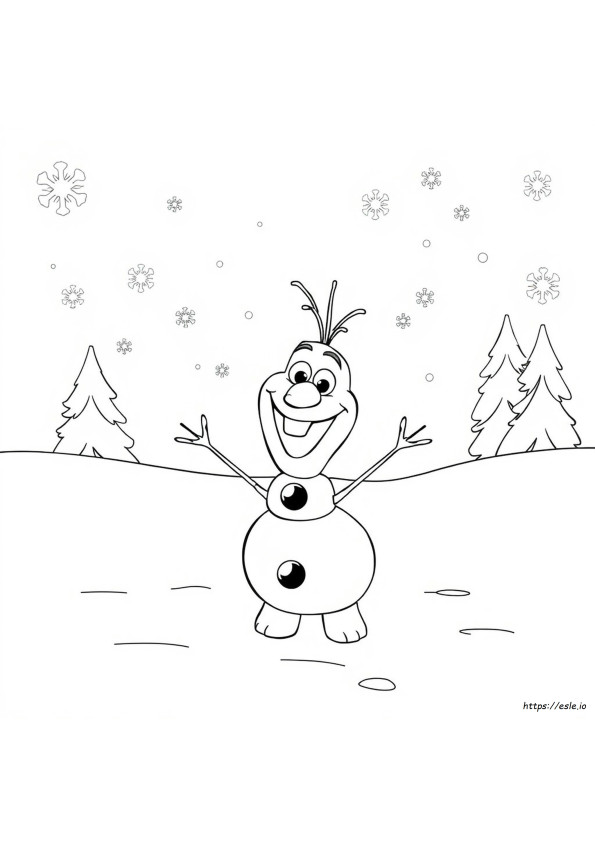 Olaf Din Frozen De Colorat