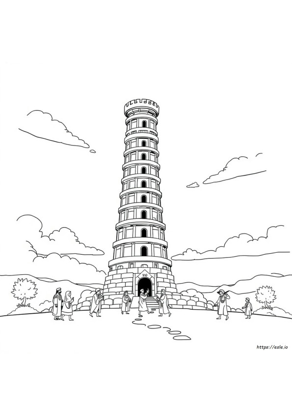 Turnul Babel De Colorat Gratuit De Imprimat