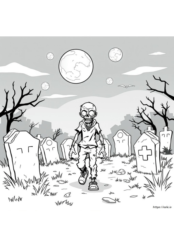 Gambar Mewarnai Zombies 3 Yang Dapat Dicetak