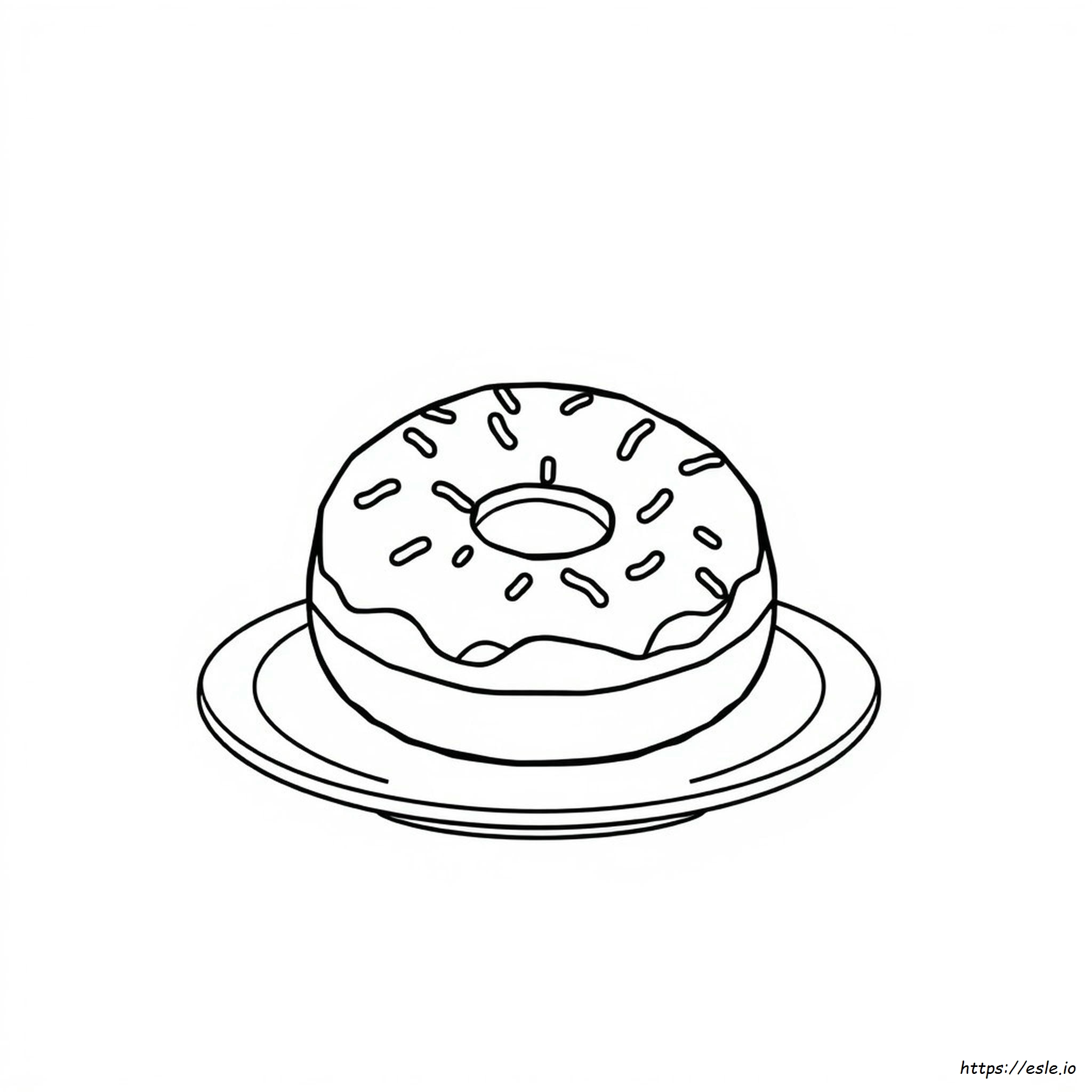 Easy Donut Coloring Page