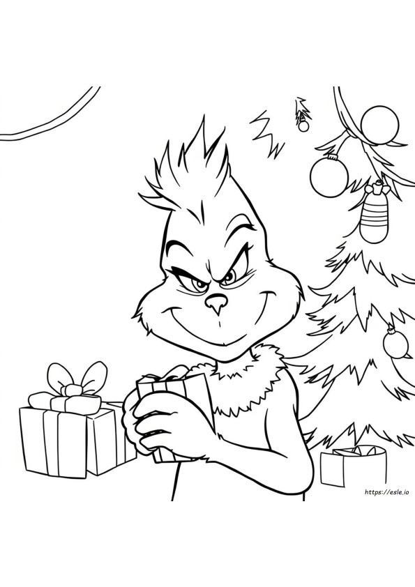 Grinch Face Coloring Sheet