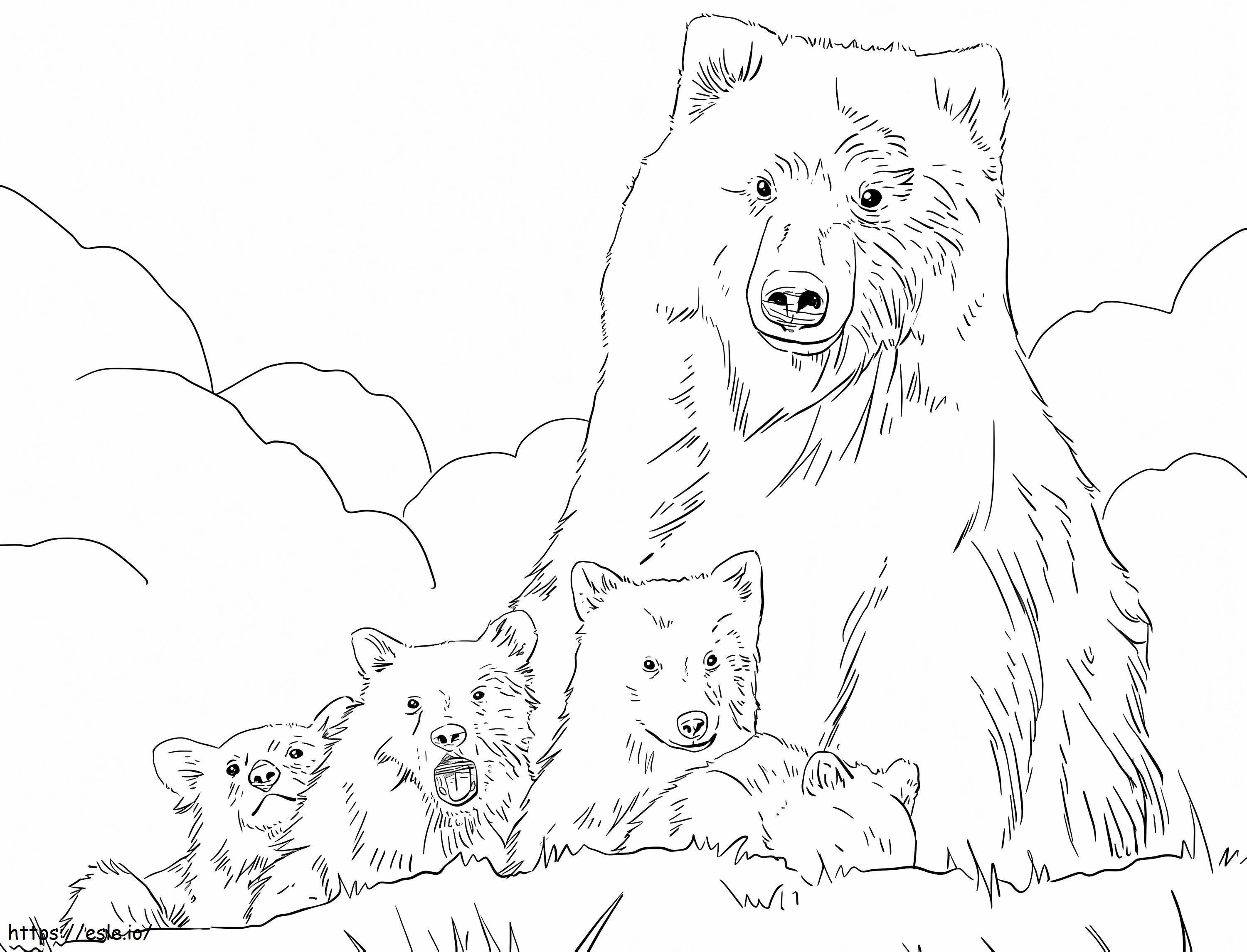 Ursos Marrons 1 para colorir