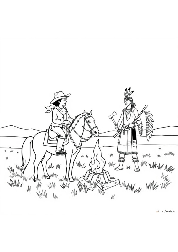 Cowboy En Indiaan Kleurplaten