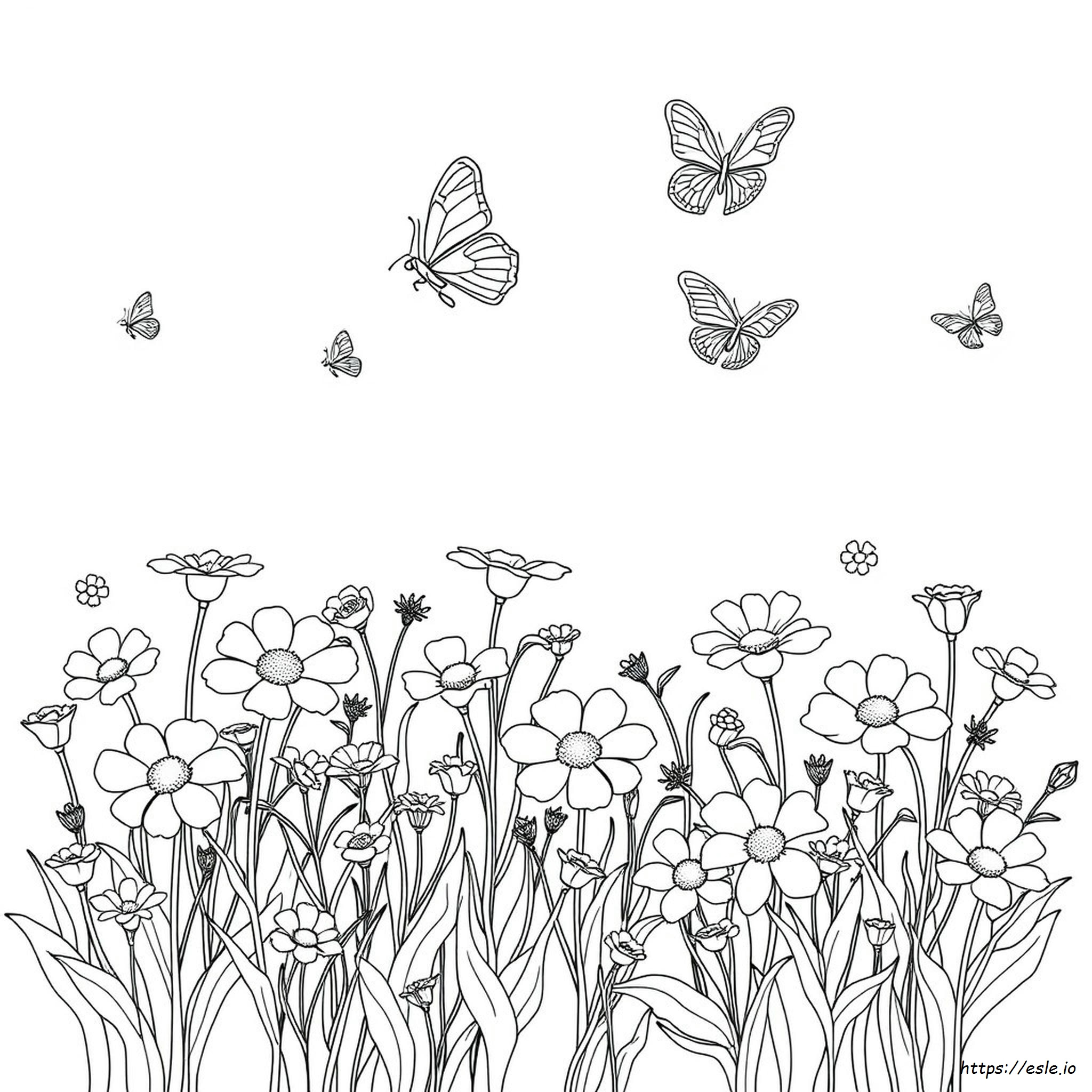 Páginas Para Colorear Imprimibles Gratis De Flores Y Mariposas