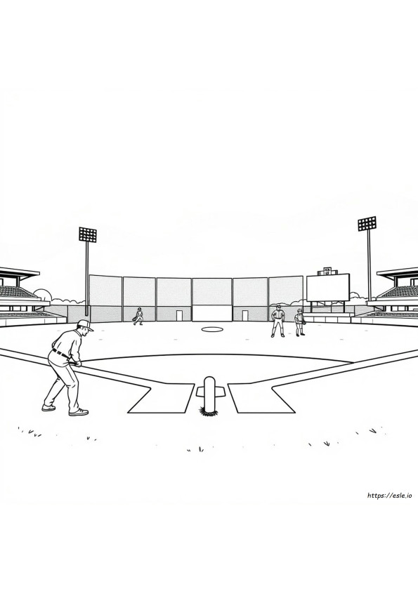 Gambar Mewarnai Lapangan Bisbol