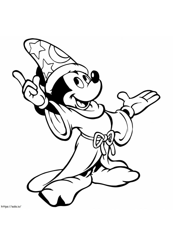 Mickey Mouse Wizard coloring page