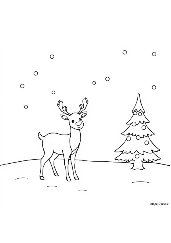 Rusa Natal Gambar Mewarnai Dapat Dicetak Gratis