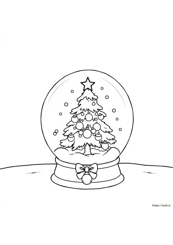 Pagina Da Colorare Della Sfera Di Neve Di Natale