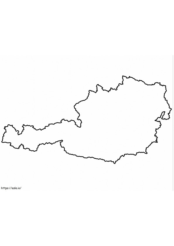 Mapa konturowa Austrii kolorowanka