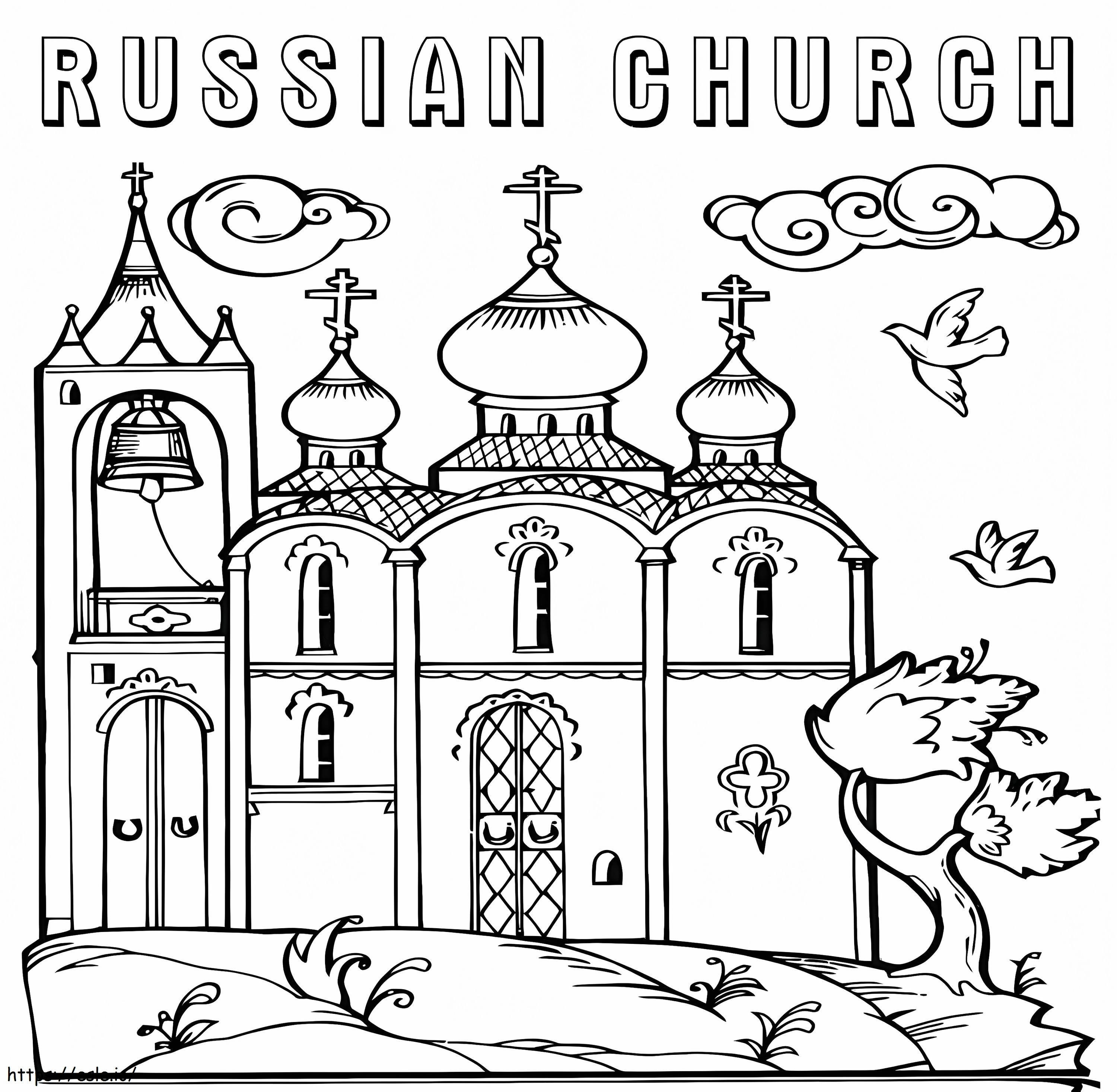 Venäjän kirkko värityskuva
