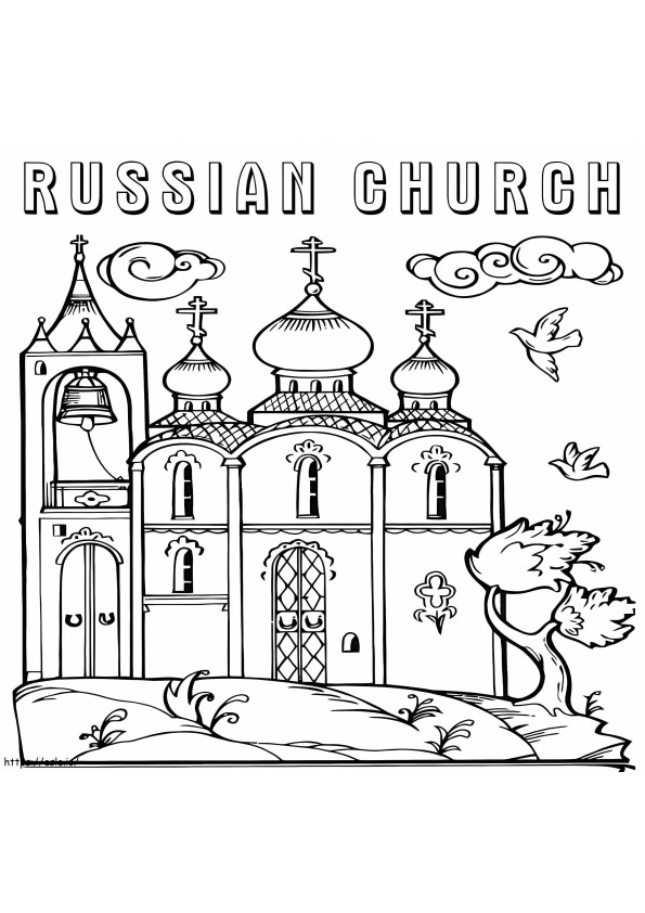 Venäjän kirkko värityskuva