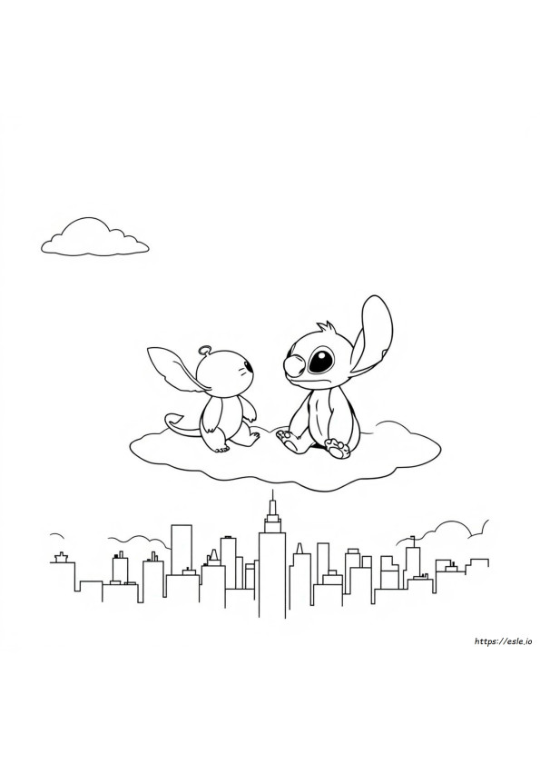 Gambar Mewarnai Stitch Dan Angel Dapat Diunduh Gratis Dalam Format Pdf