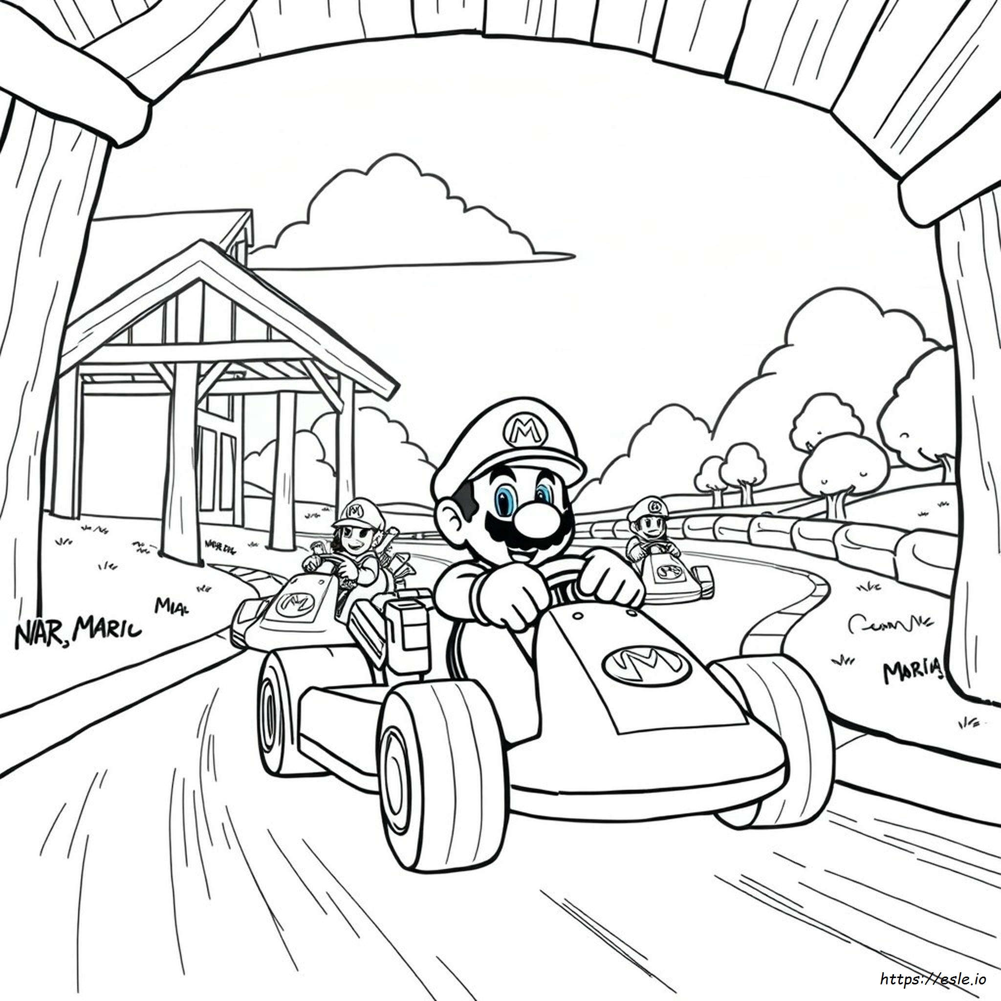 Mario Kart Racing Coloring Pages