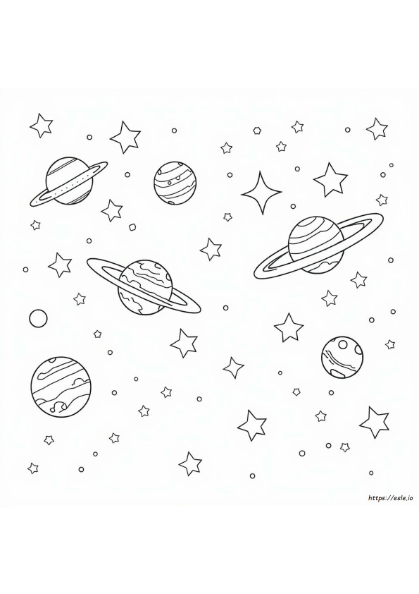 Gambar Mewarnai Planet Dan Bintang