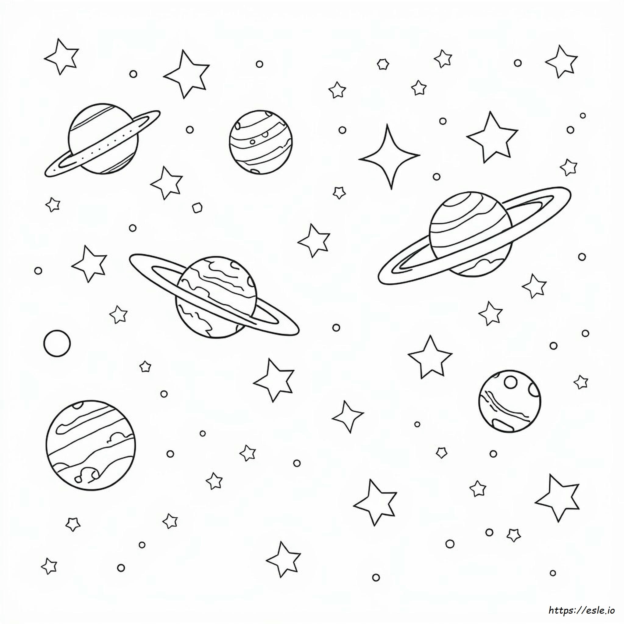 Dibujos Para Colorear De Planetas Y Estrellas