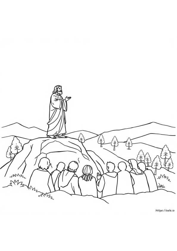 Yesus Khotbah Di Bukit Gambar Mewarnai