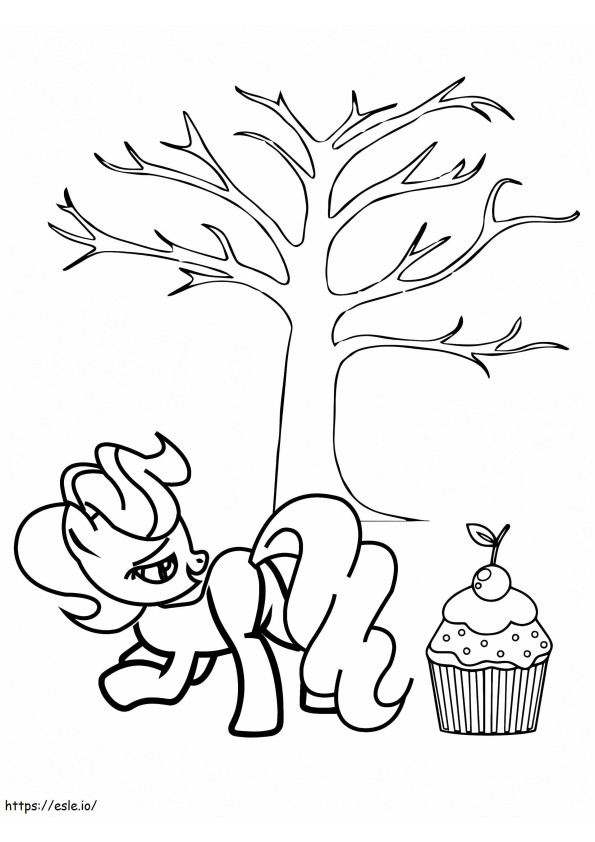 Großer Cupcake und Frau Kuchen unter dem Baum ausmalbilder