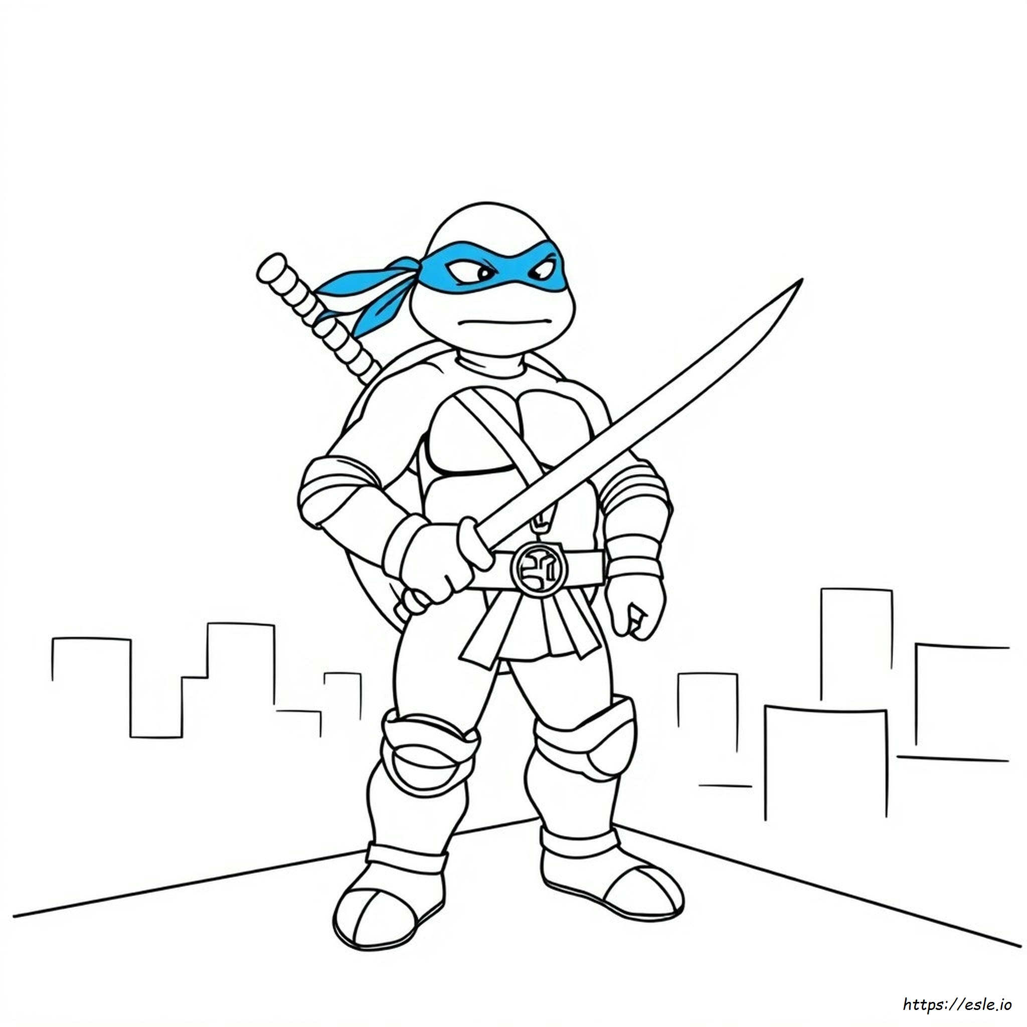 Pagina Da Colorare Stampabile Di Leonardo La Tartaruga Ninja