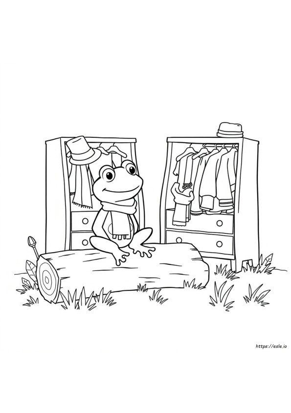 Pagina Da Colorare Rana Che Si Veste