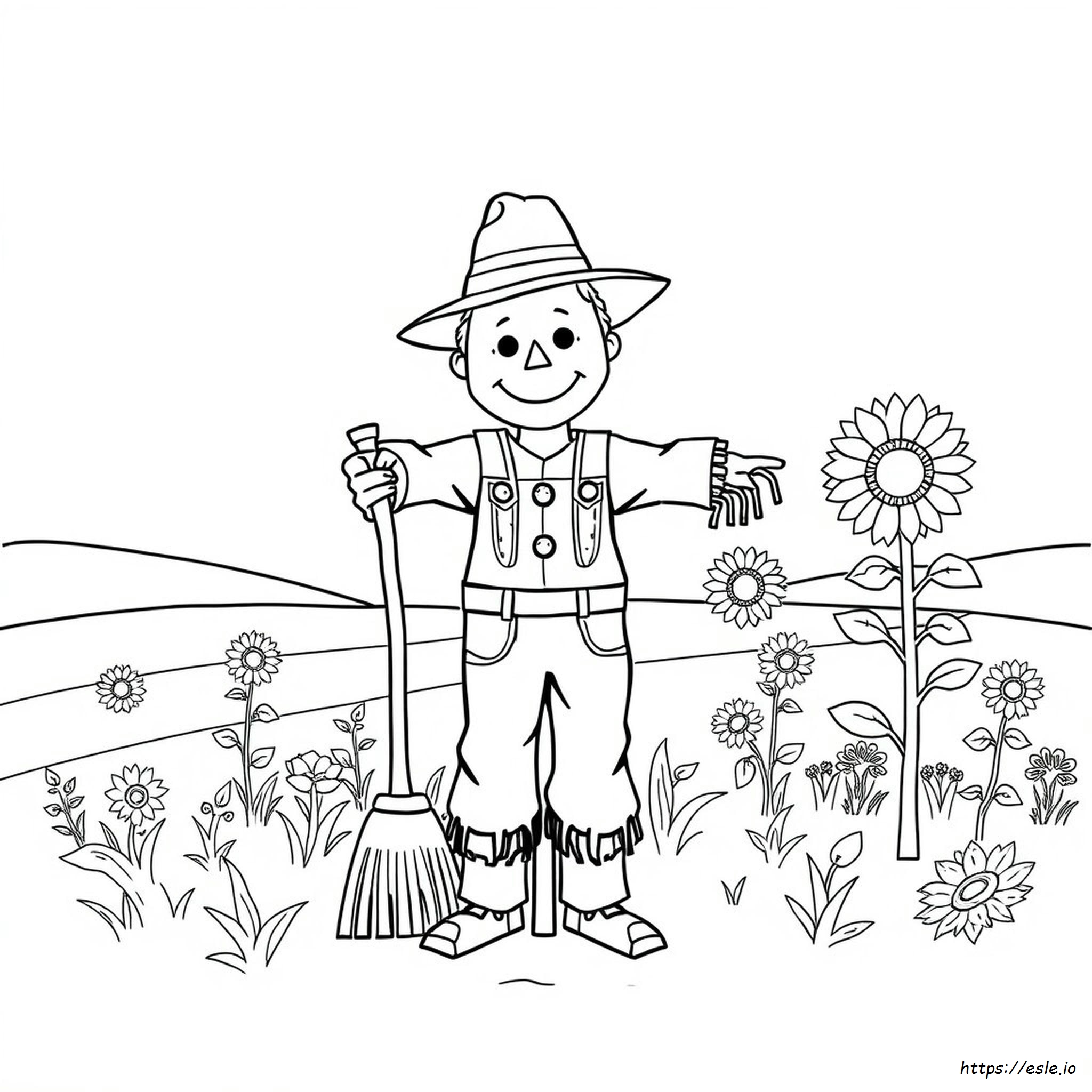 Build A Scarecrow Coloring Page