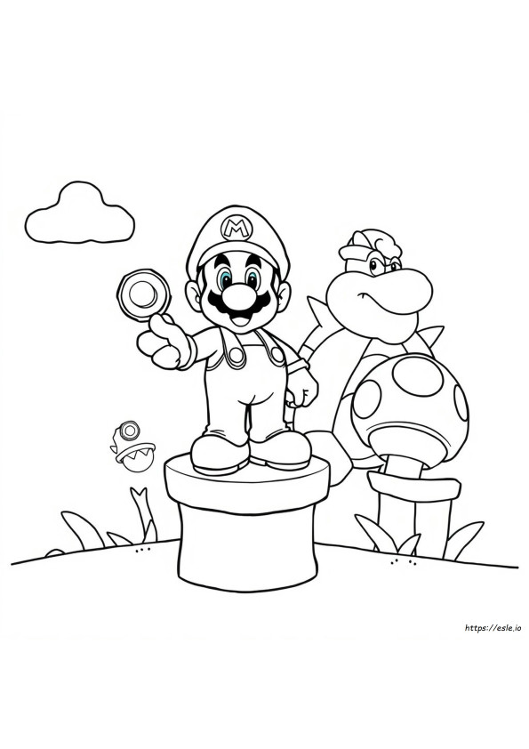 Gambar Mewarnai Super Mario