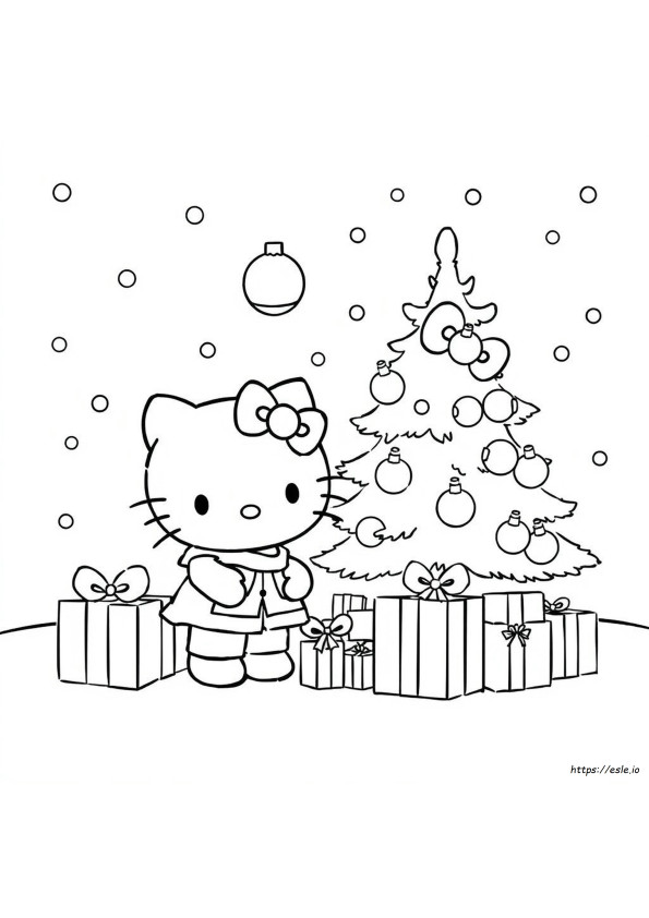 Hello Kitty Christmas Colouring Sheet