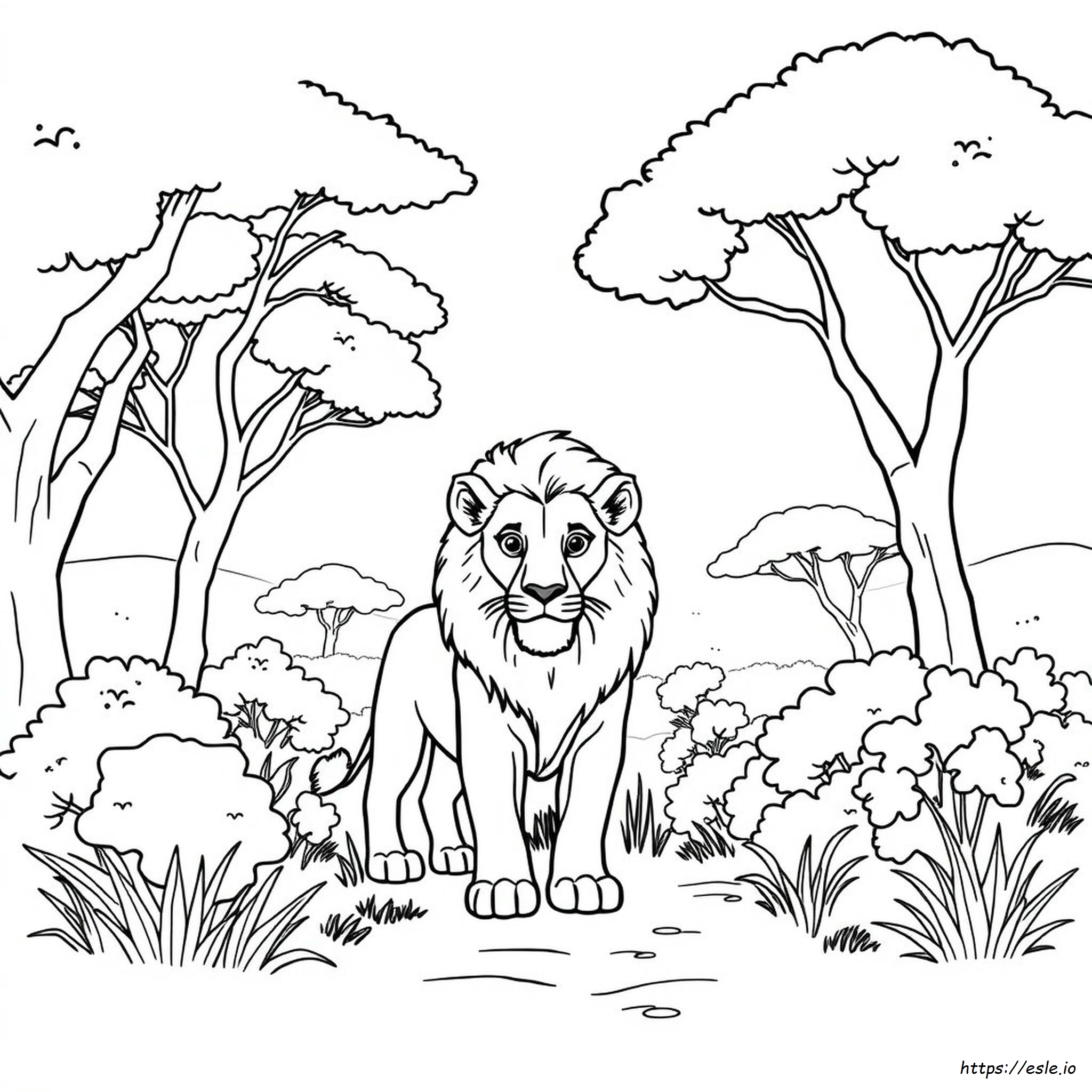 Gambar Mewarnai Singa Asli