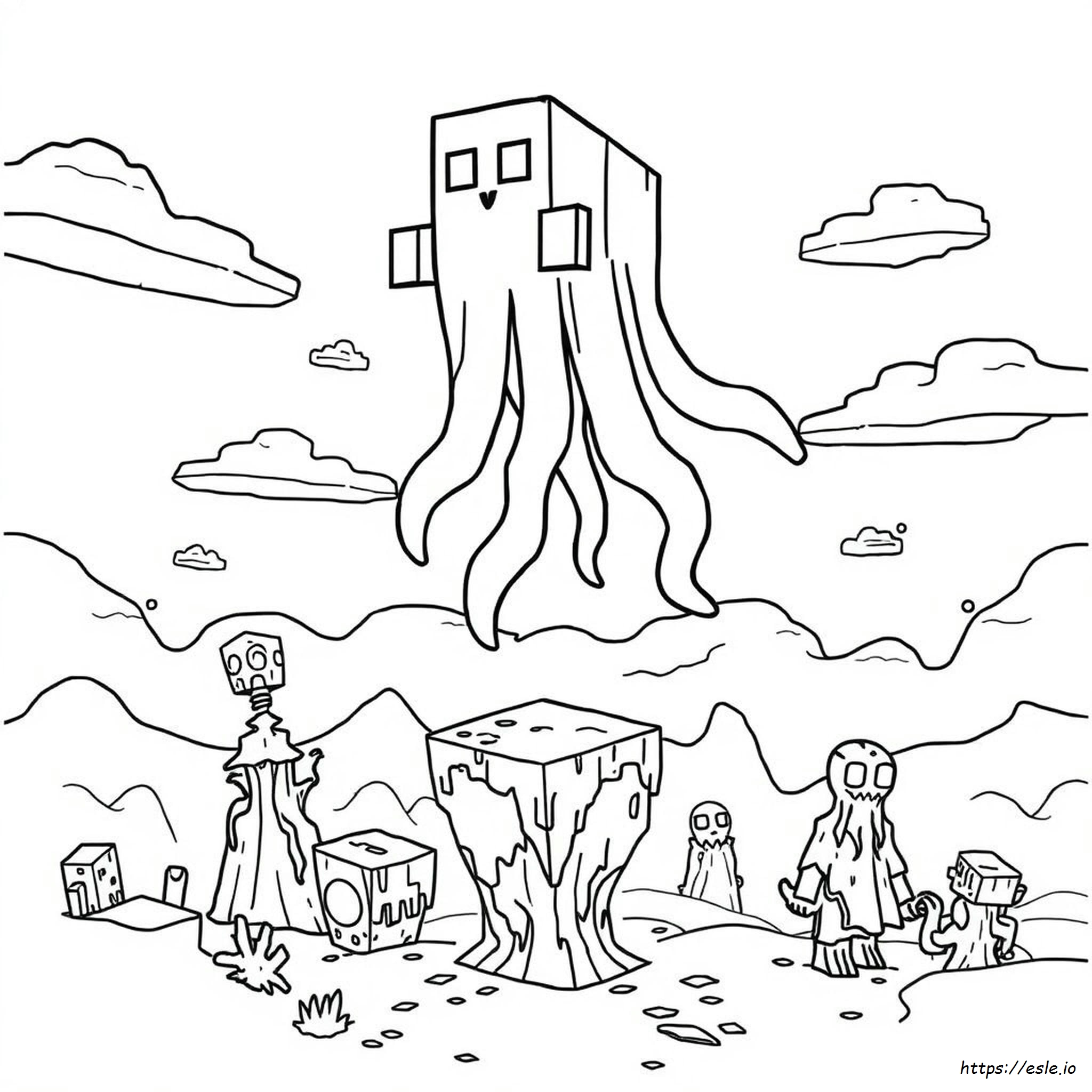 Ghast Minecraft Da Colorare