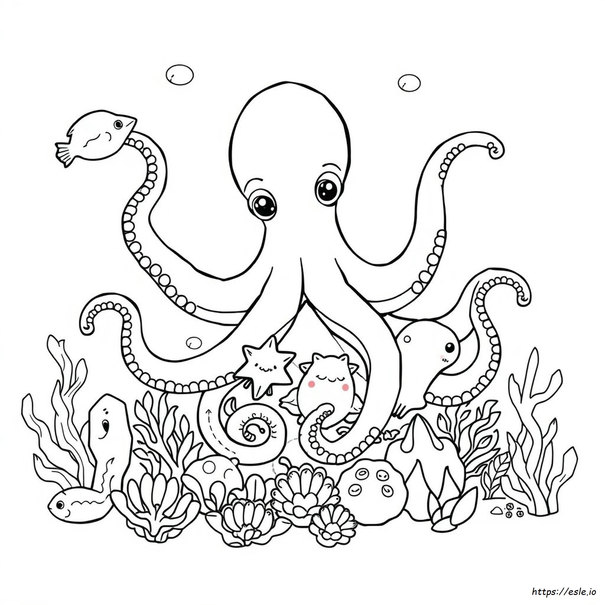 Sea Animals Clipart Coloring Pages