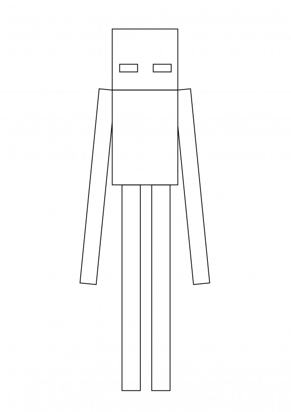 Minecraft Enderman freebie is here to be printed and colored easily by kids