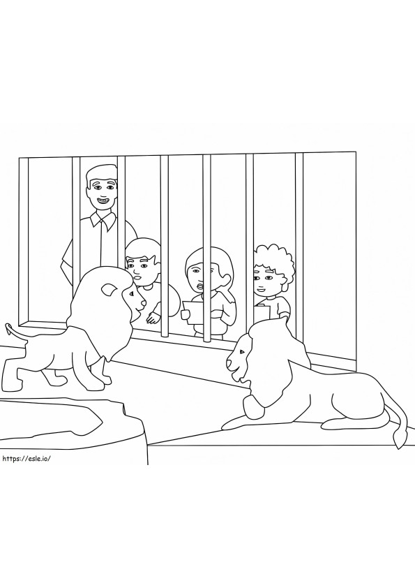 Lions In A Zoo coloring page