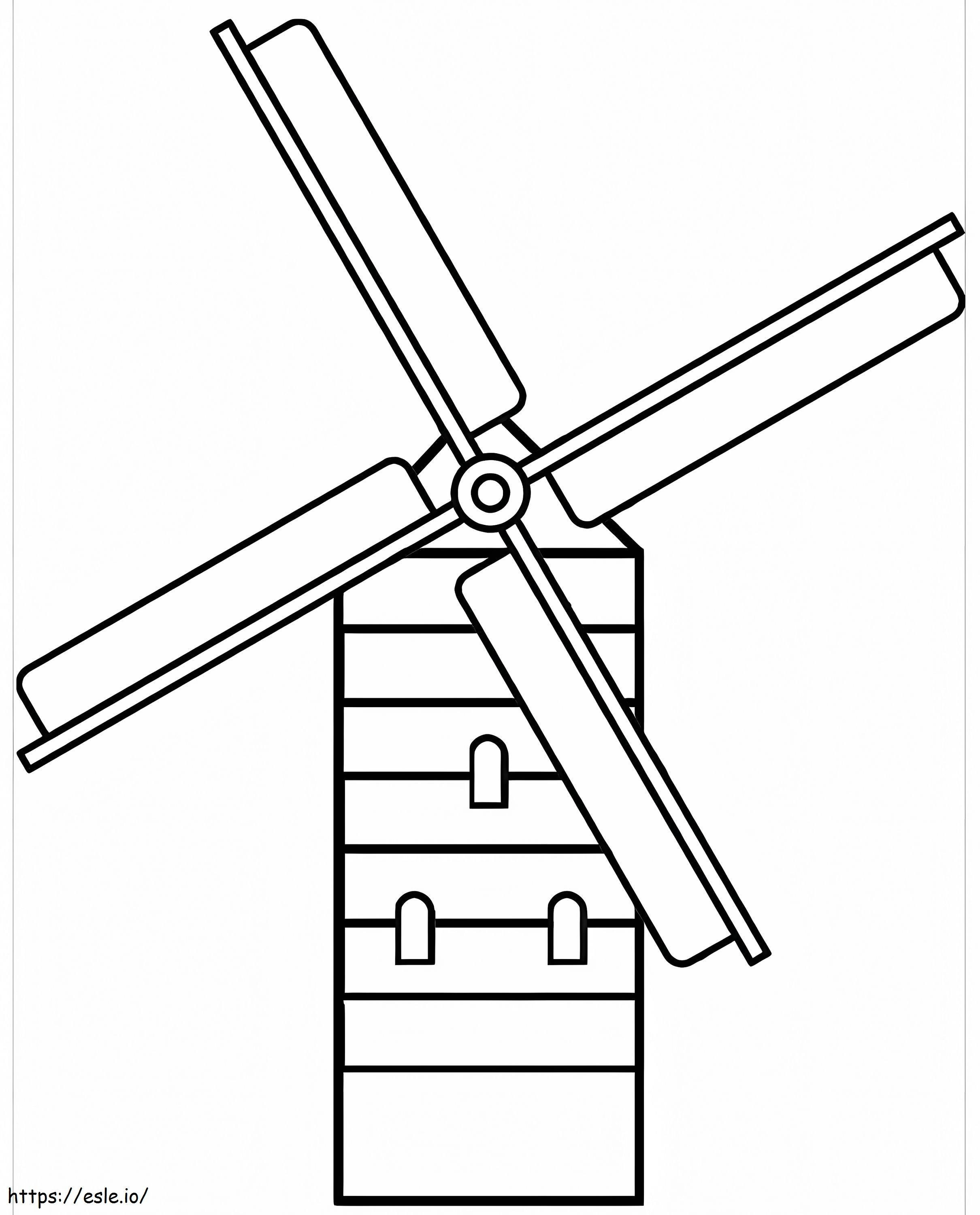 Coloriage Moulin à vent gratuit imprimable à imprimer dessin