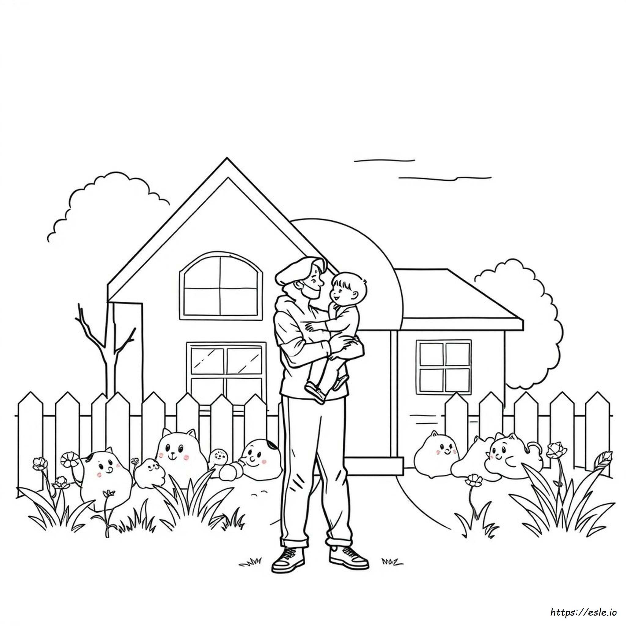 Easy Fathers Day Coloring Pages