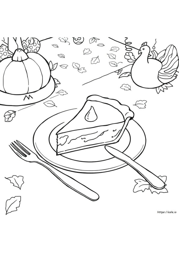 Gambar Mewarnai Pai Labu Thanksgiving