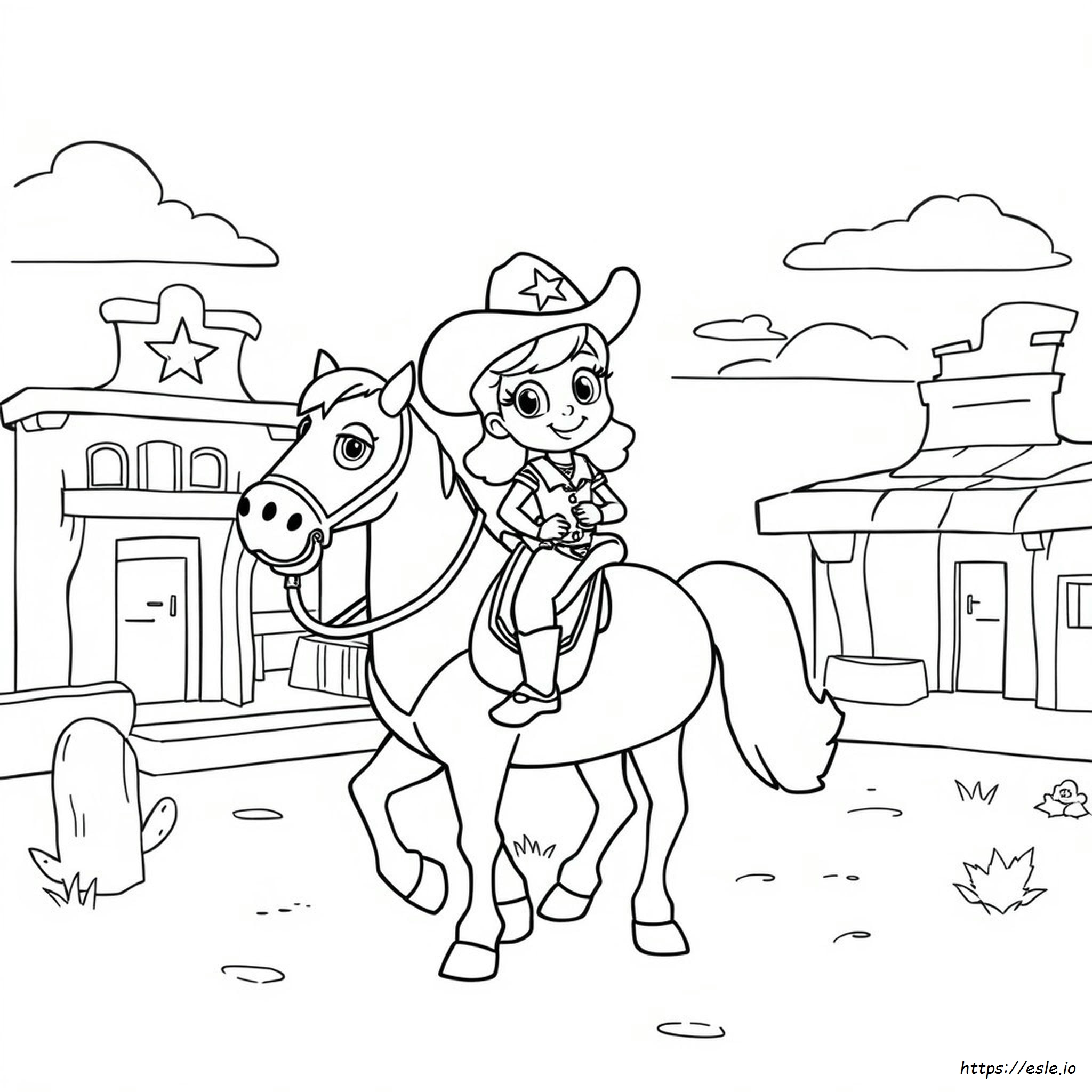 Dibujos De La Gatita Callie En El Viejo Oeste Para Colorear