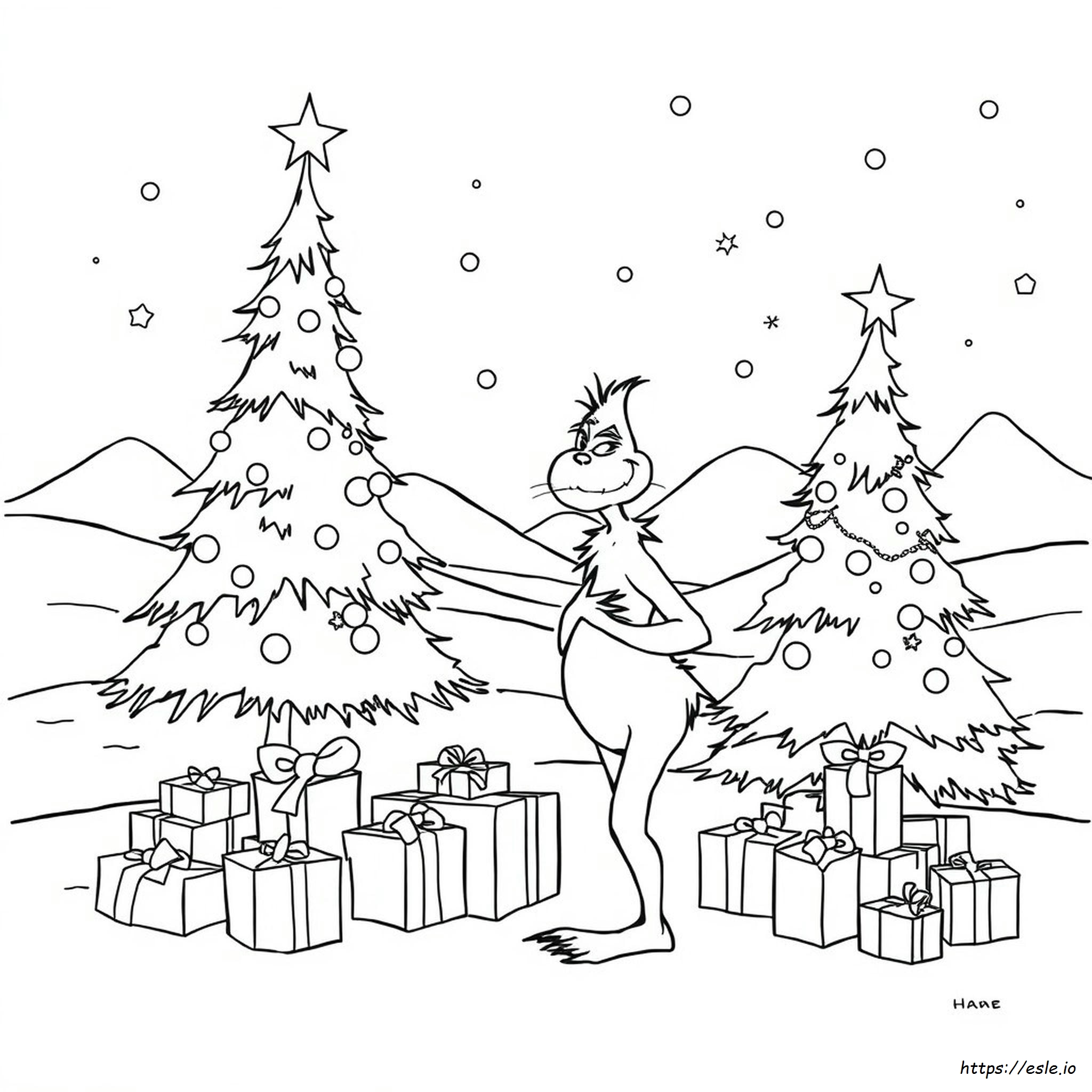 Grinch Coloring Page Adult