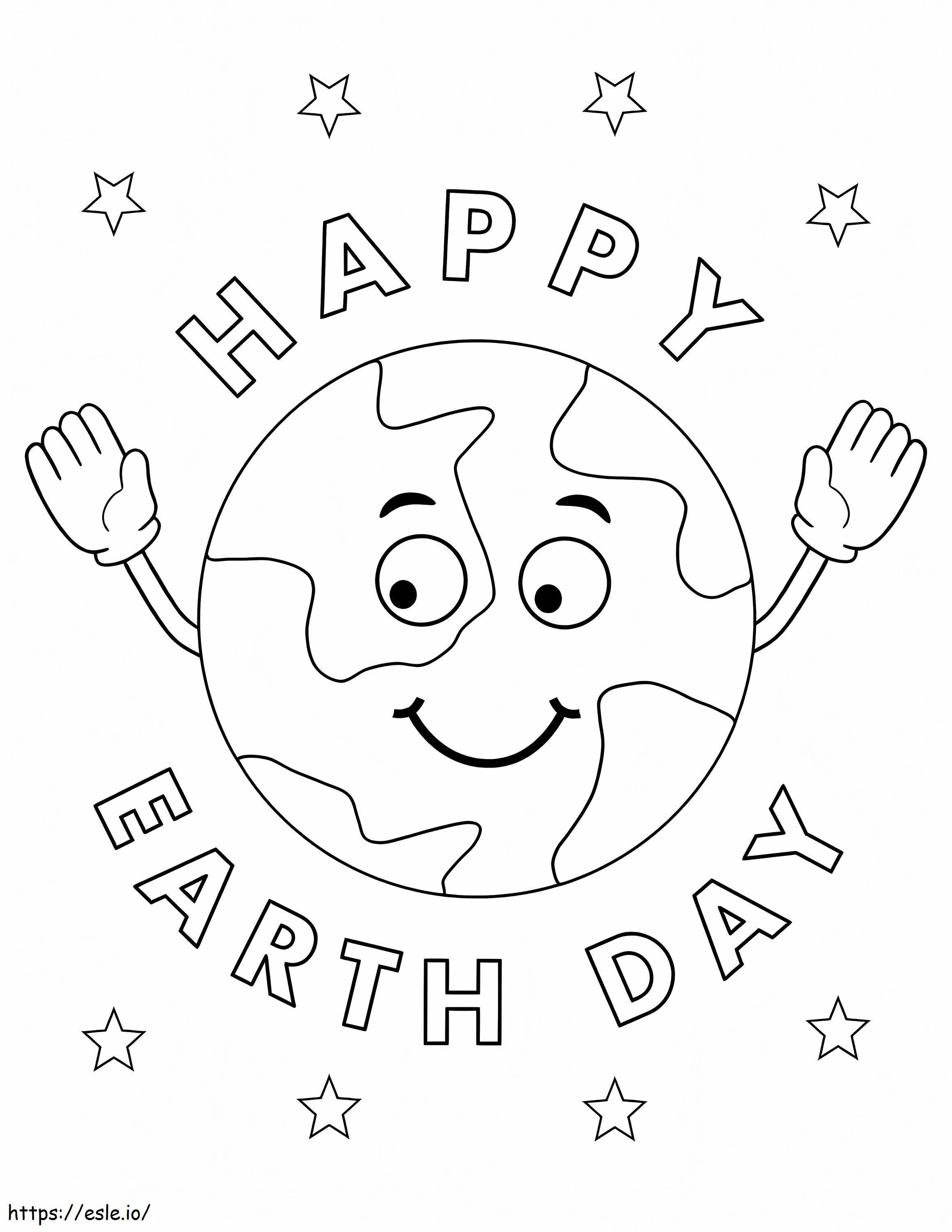 Feliz Dia da Terra 1 para colorir