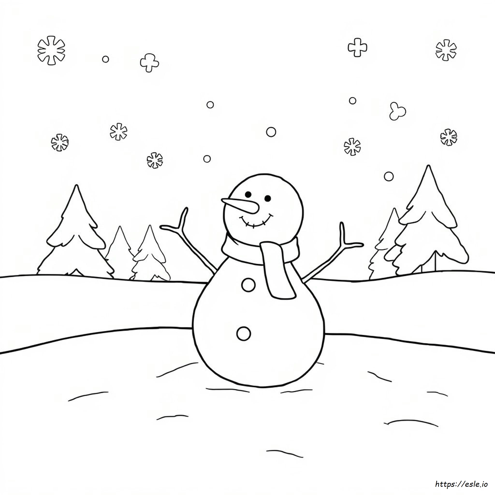 Pupazzo Di Neve Da Colorare E Stampare Gratis