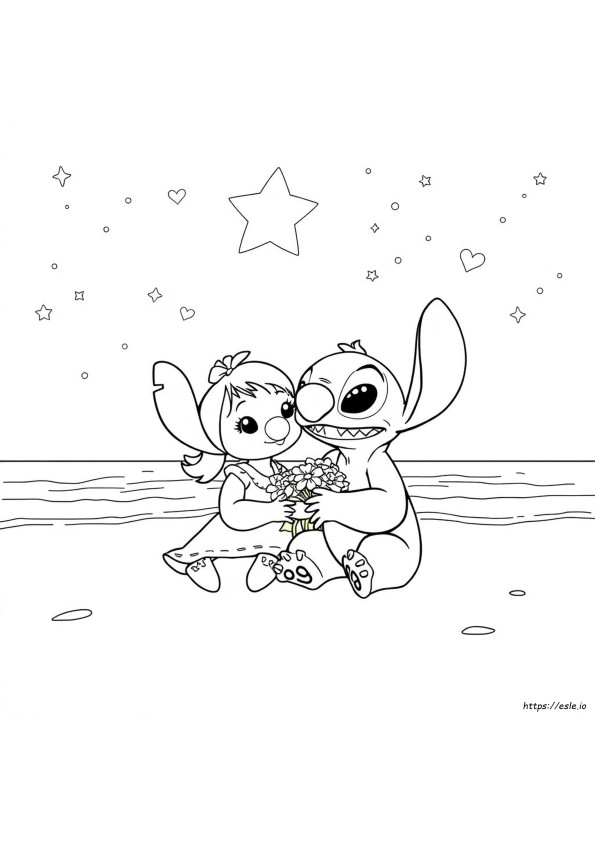 Lilo Dan Stitch Gambar Mewarnai Hari Valentine