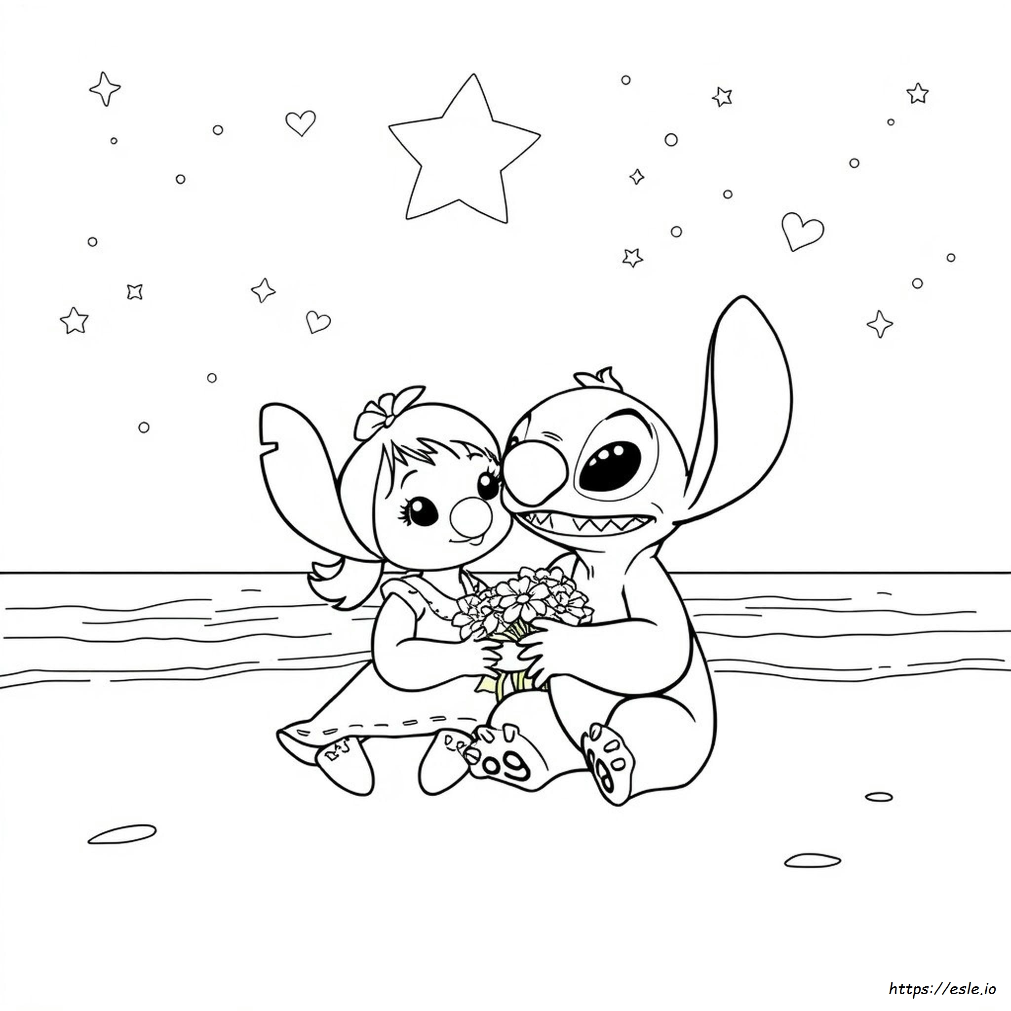 Lilo Y Stitch San Valentín Páginas Para Colorear